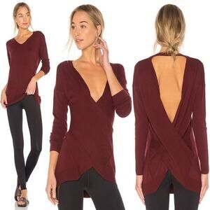 NEW Vimmia Wine Open Back Sweater Wool Balletcore Womens Sm